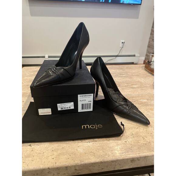 NEW Maje Fabulous Leather Pumps Black size 40 - Picture 4 of 10
